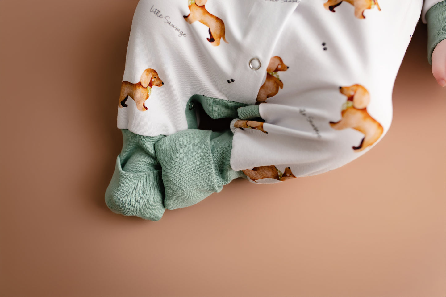 Little Sausage popper baby grow