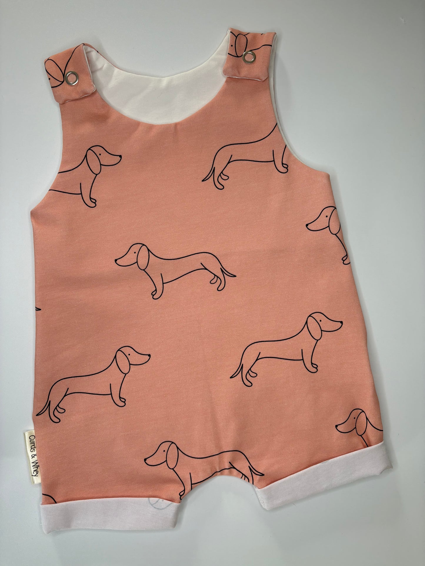 Rose shortie sausage dog romper