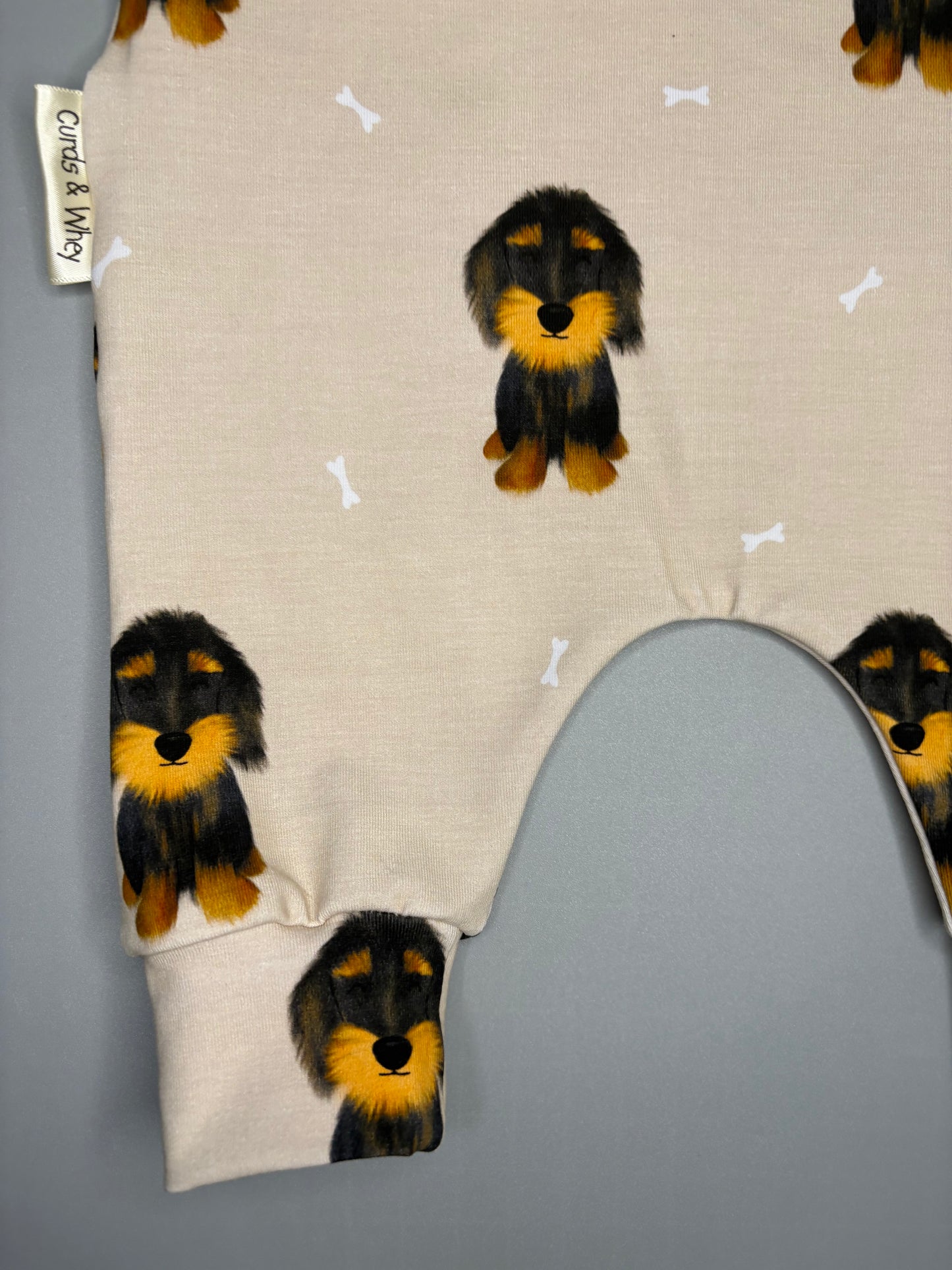 Hamish wired dachshund baby romper