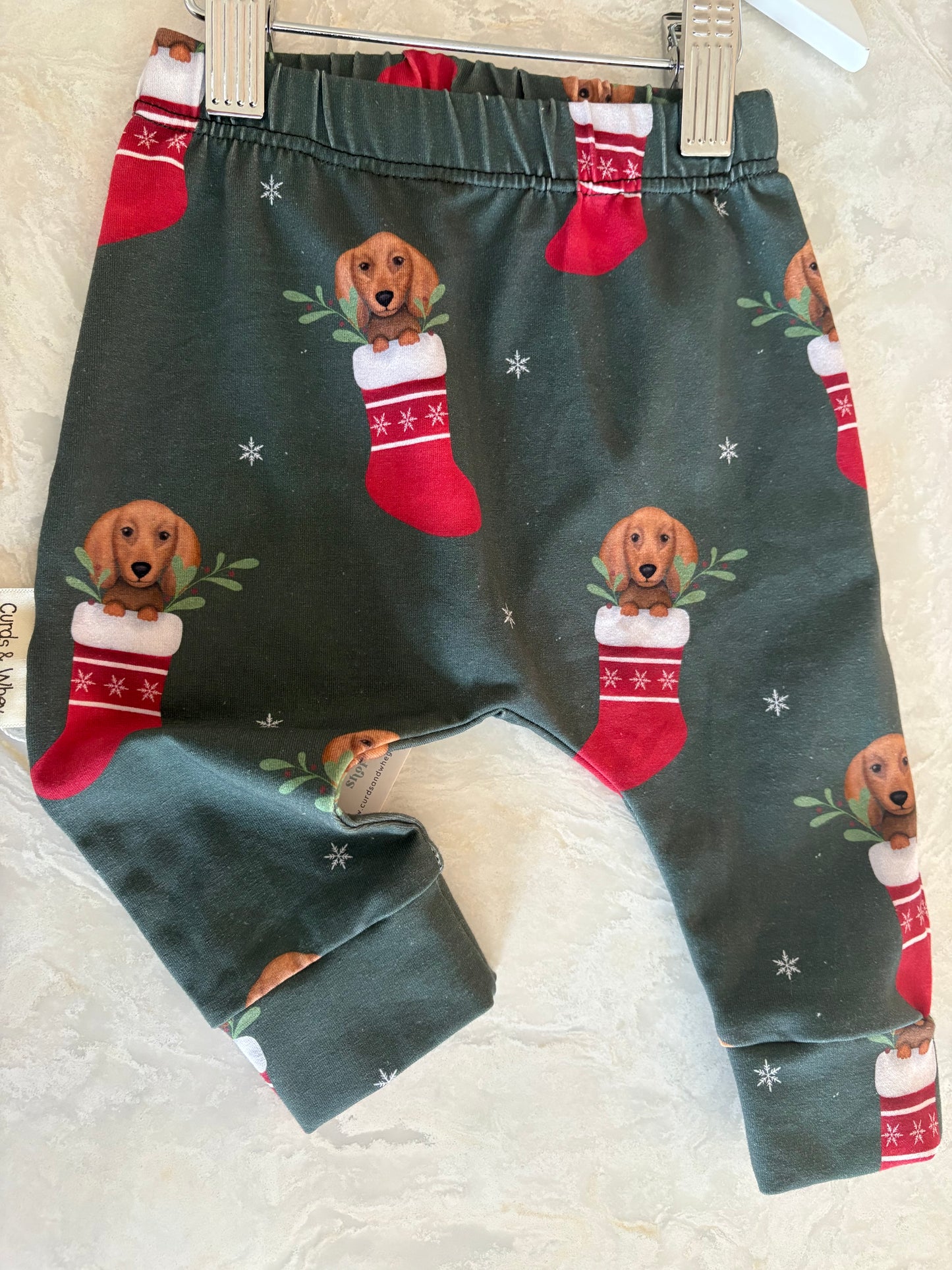 Green christmas stocking leggings