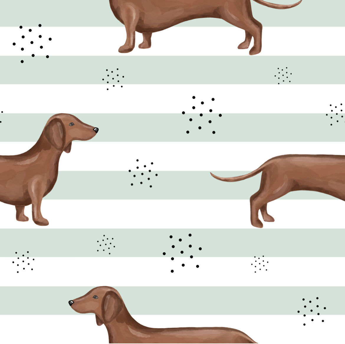 sausage dog mint stripe zippy baby-grow