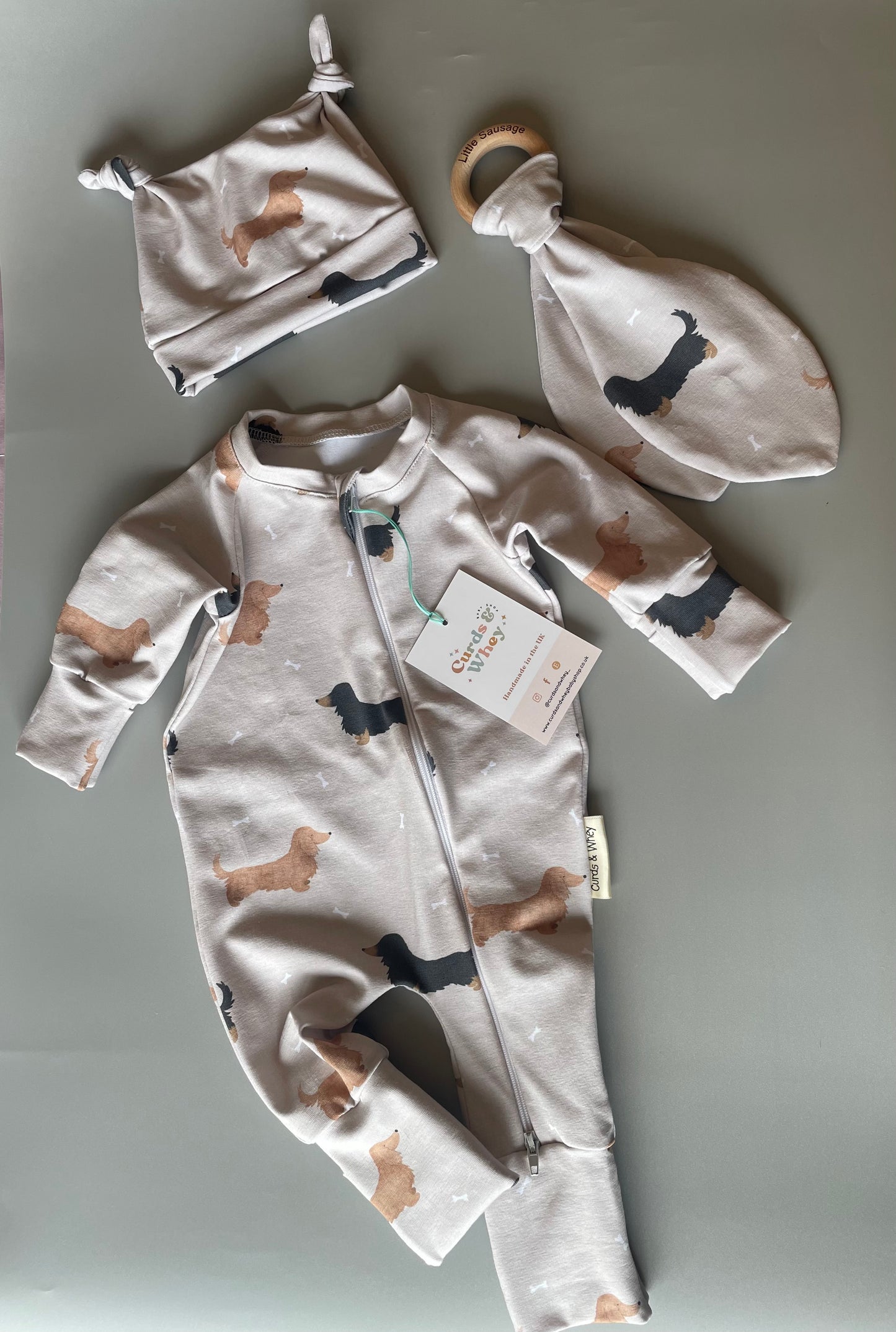 Floofs long haired dachshund zippy baby-grow