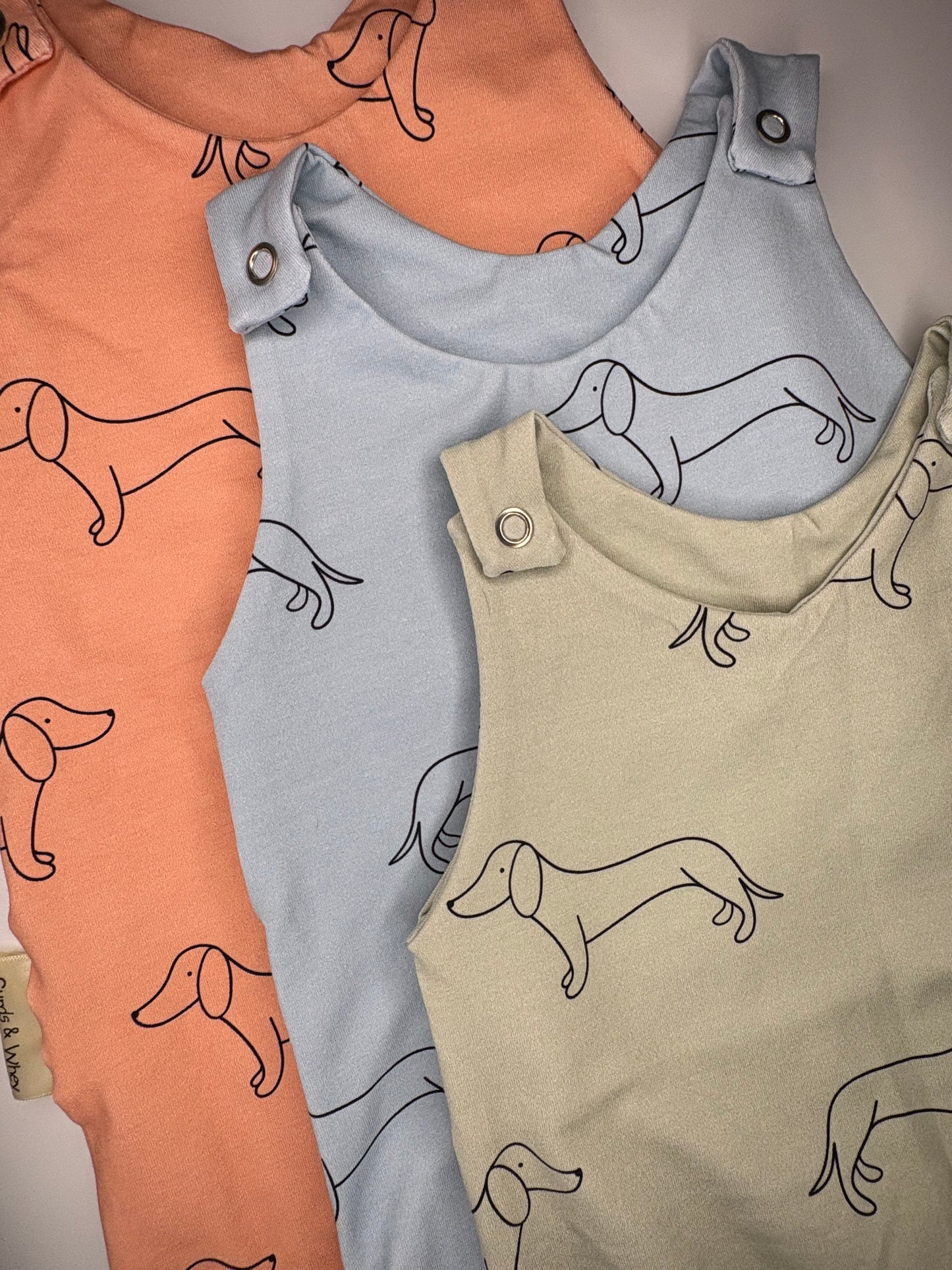 Sage Green Doodle Dach romper