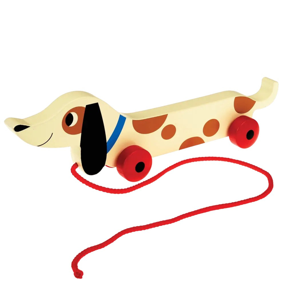 Wooden Dachshund pull toy - Charlie the Sausage Dog