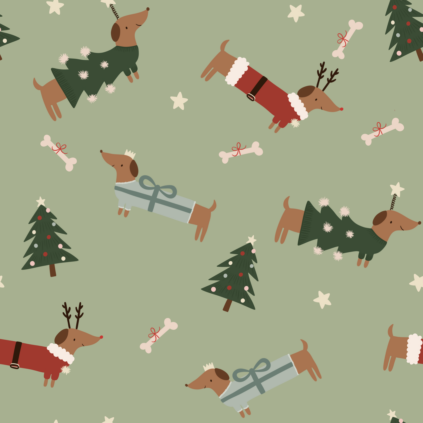 Pine green christmas sausage