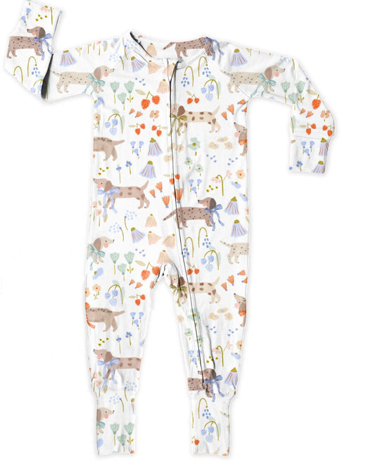 white Meadow zippy baby grow