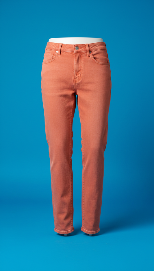 Tangerine pop denim jeans