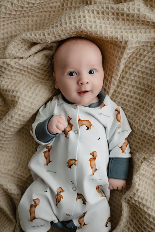 Little Sausage popper baby grow