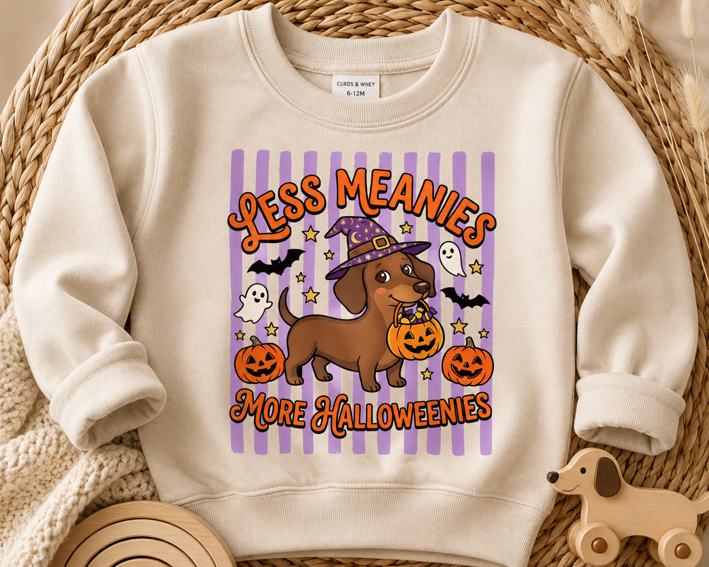 LESS MEANIES MORE HALLOWEENIES SWEATER