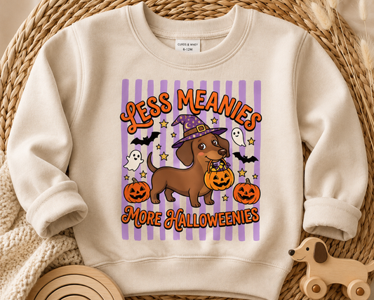 LESS MEANIES MORE HALLOWEENIES SWEATER
