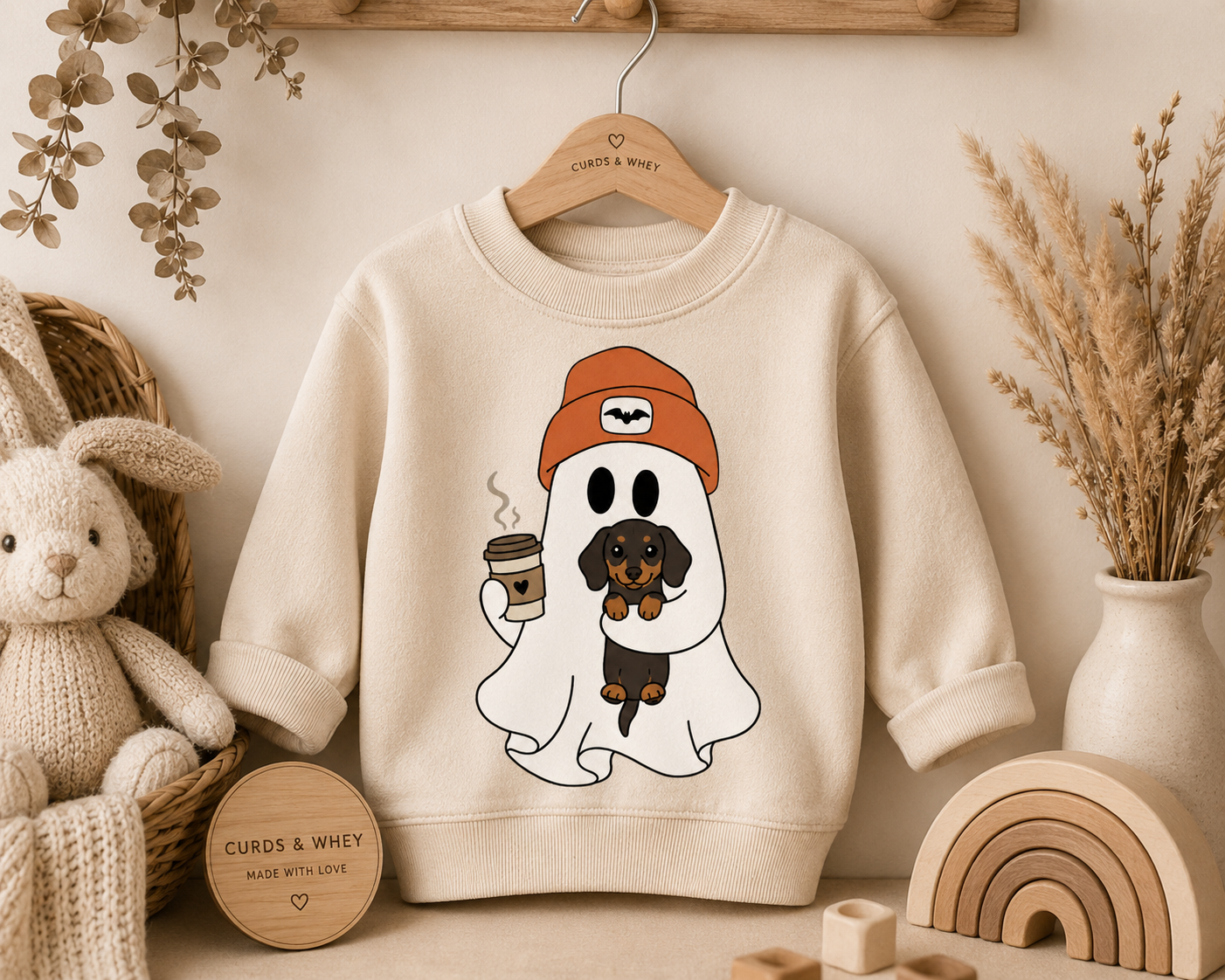 Dachshund ghost sweater