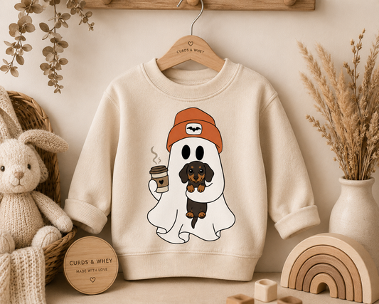 Dachshund ghost sweater