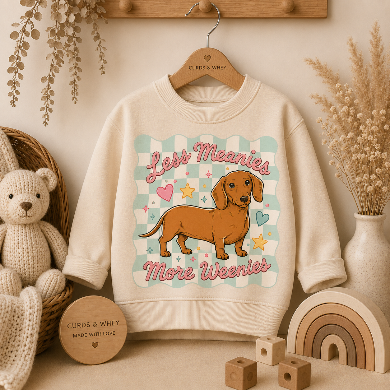 less meanies more weenies sweater