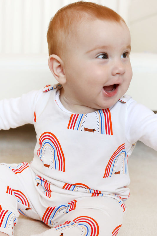 sausage dog and rainbows Romper