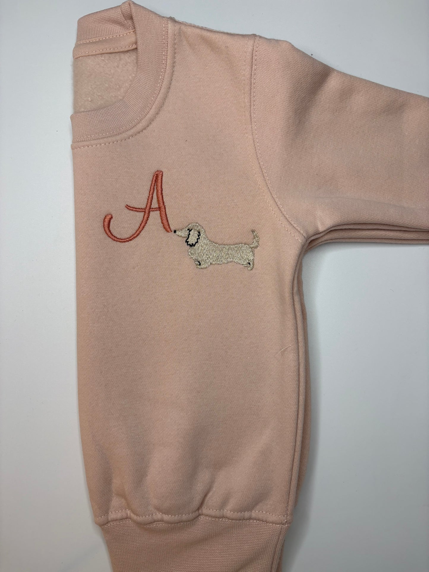 Initial embroidered Dachshund sweater