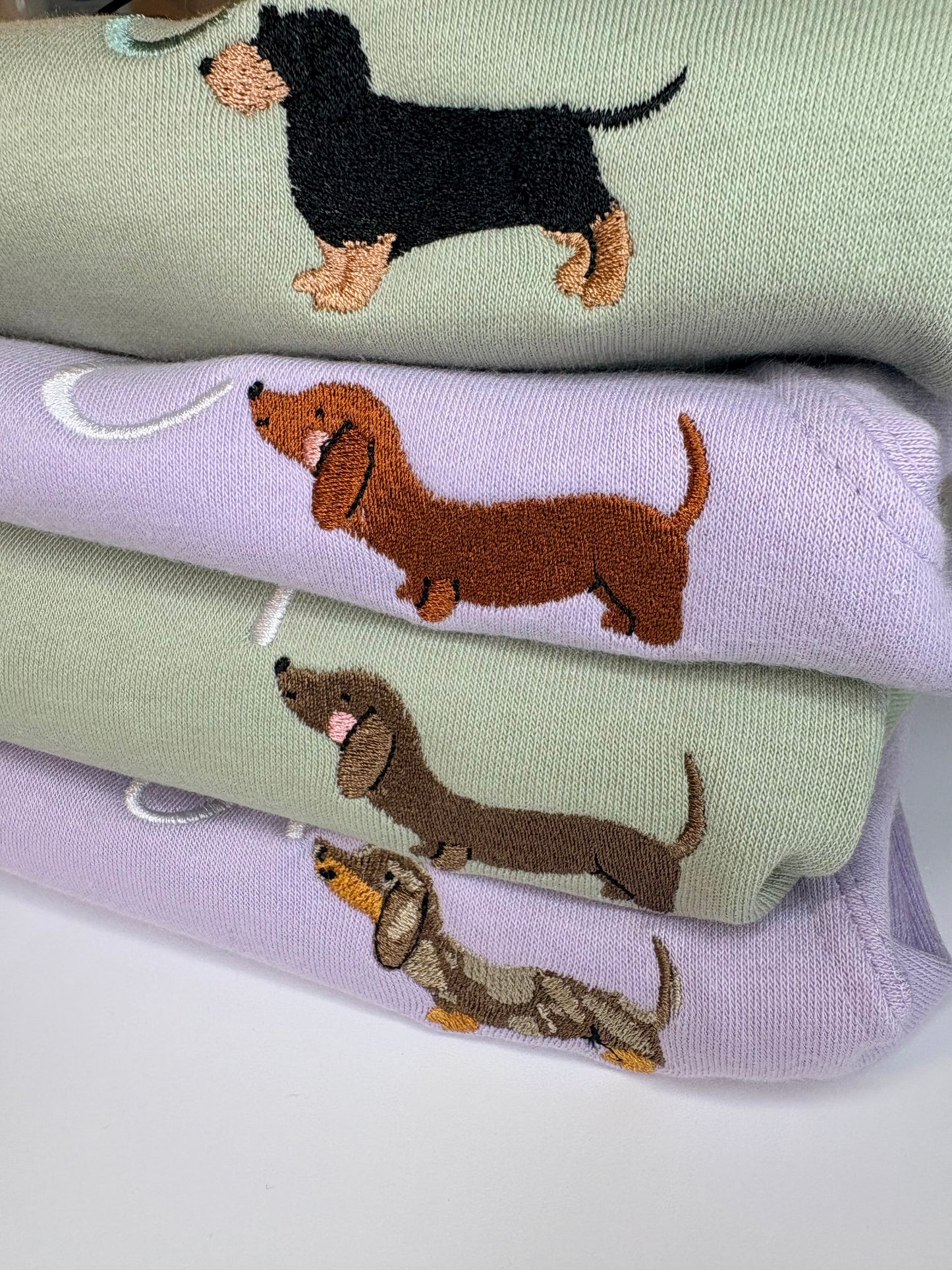 Initial embroidered Dachshund sweater