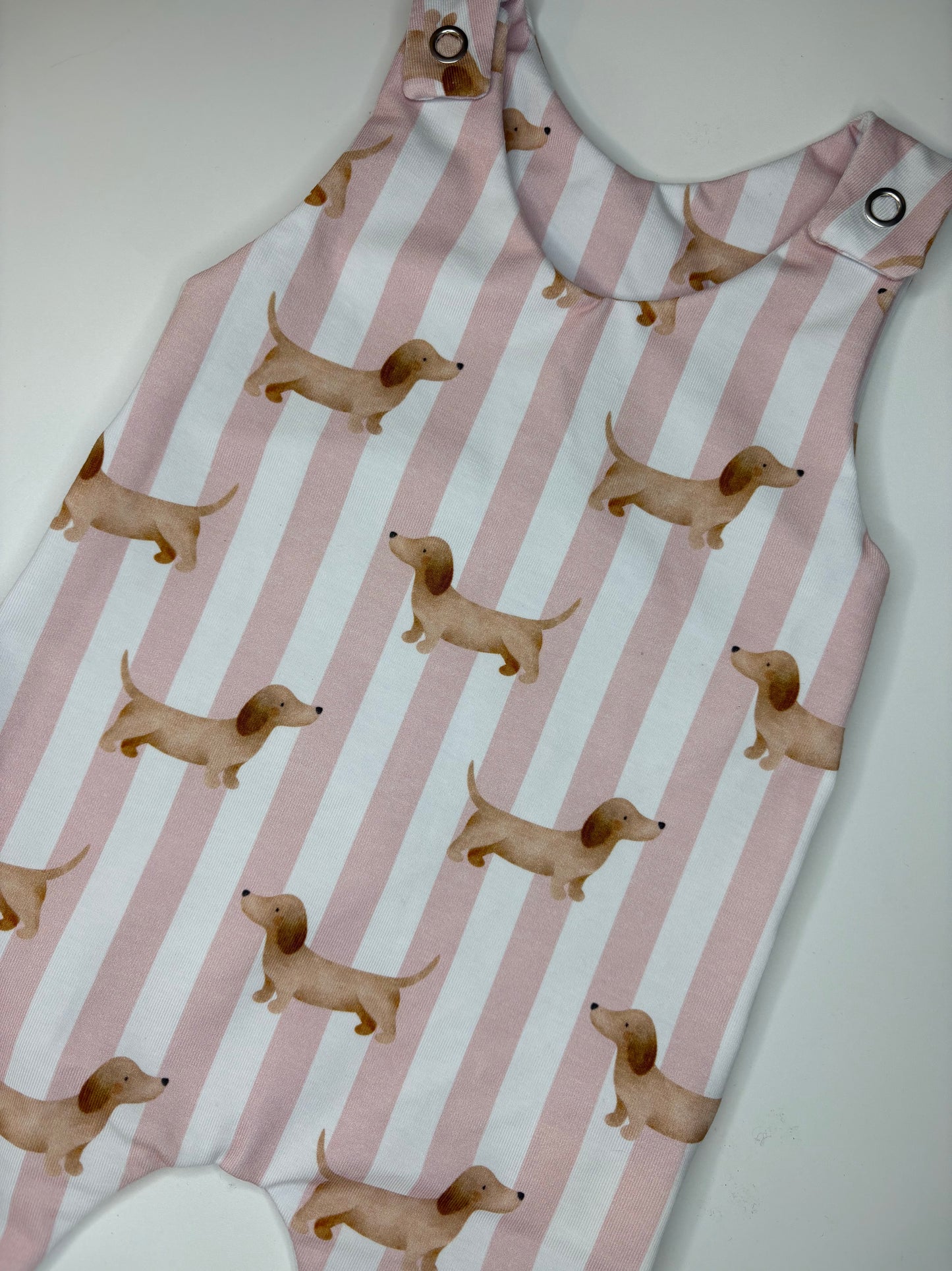 Imperfect Lil Pup striped footed romper