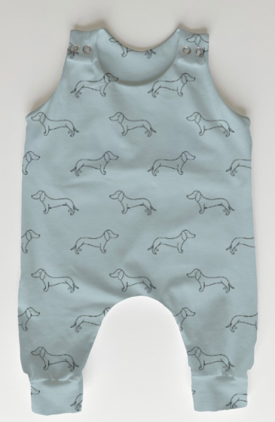 Powder Blue Doodle Dach romper