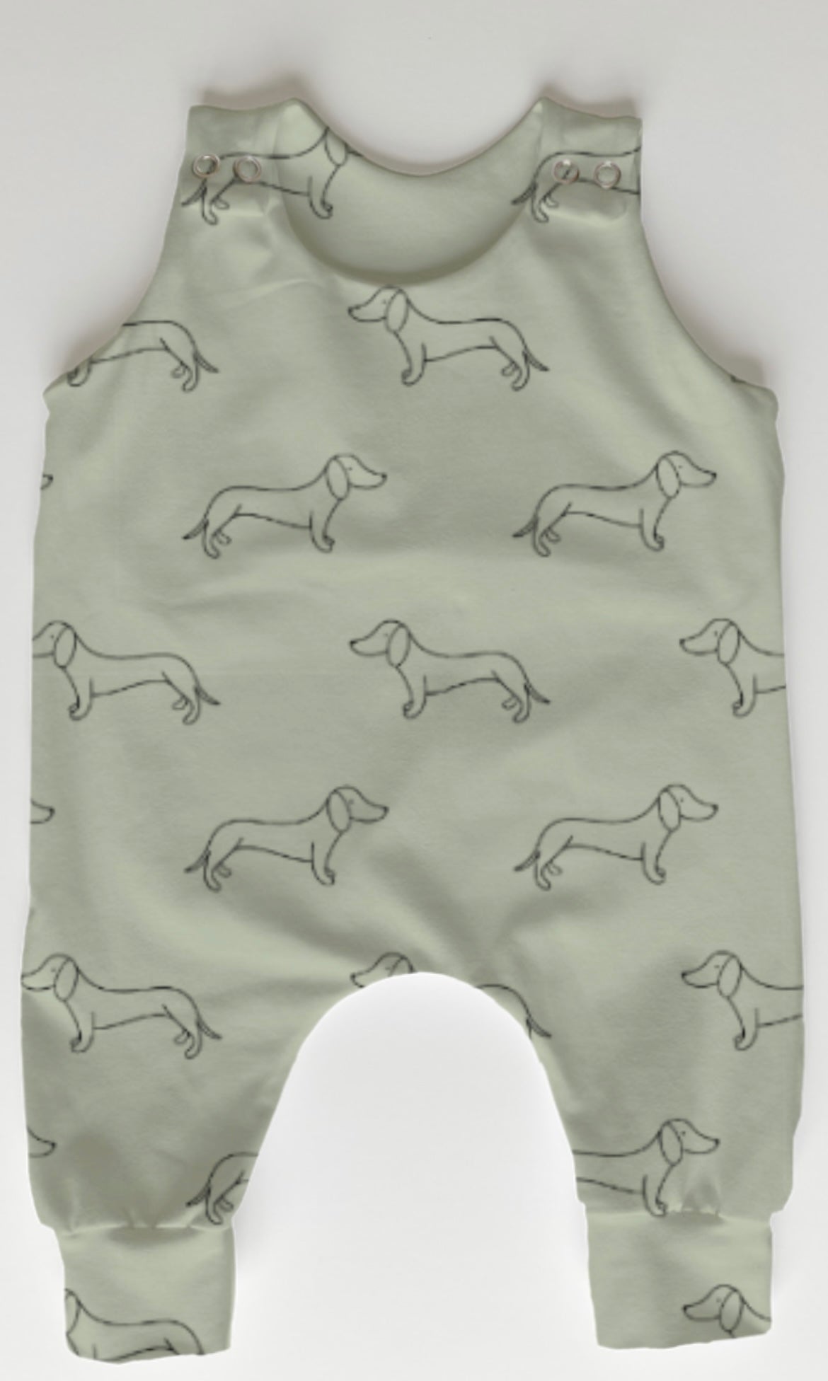 Sage Green Doodle Dach romper