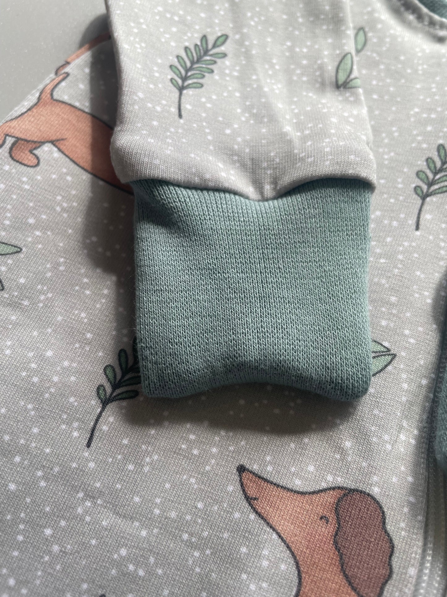 Olive zippy baby grow