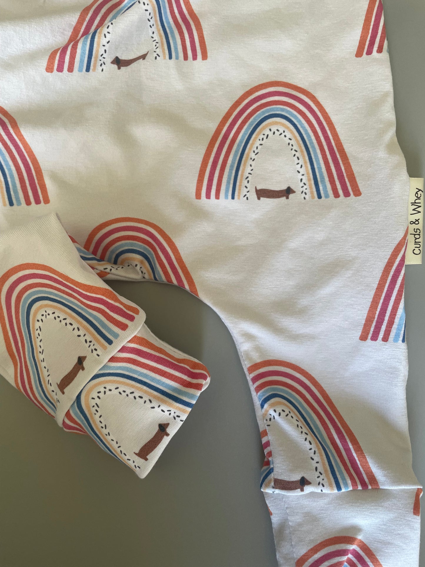 sausage dog and rainbows Romper