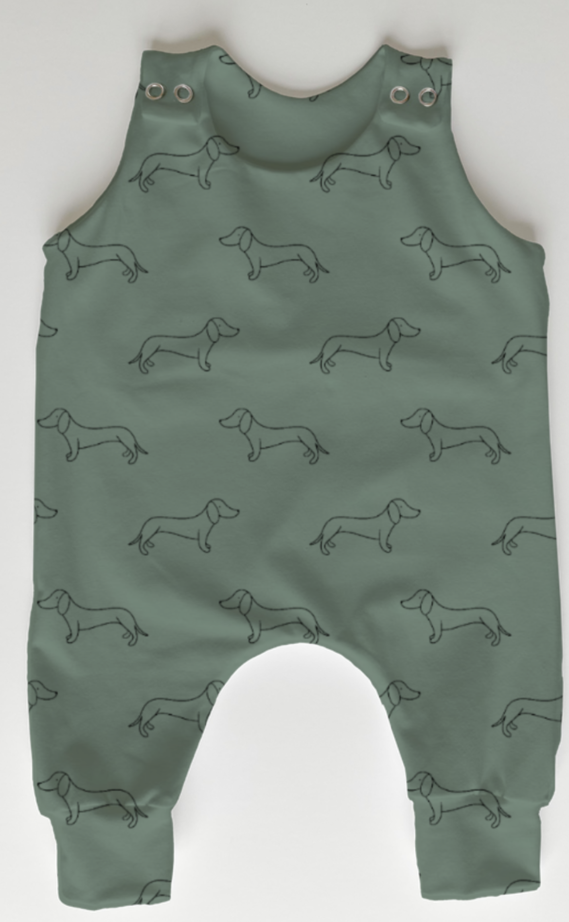 Forest green Doodle Dach romper