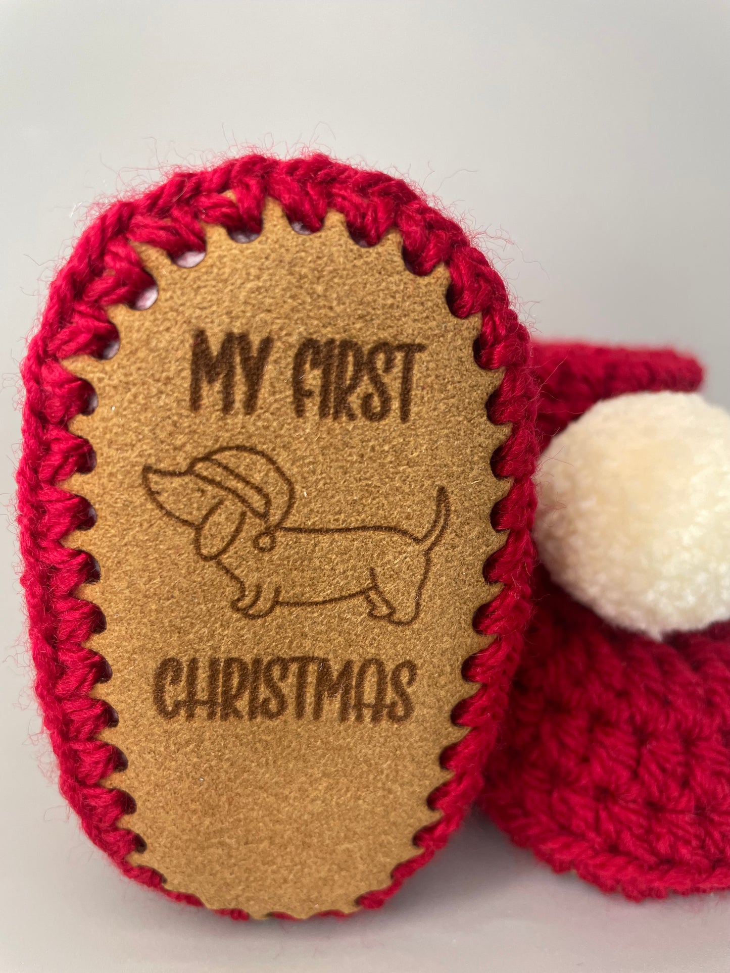 My first Christmas booties and hat