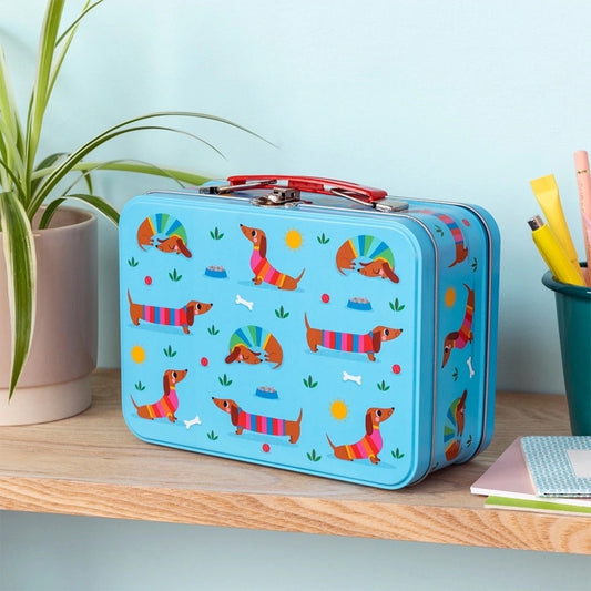 Dachshund metal tin
