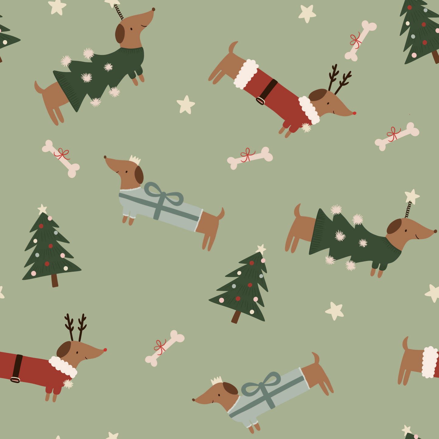 Christmas sausage pine green