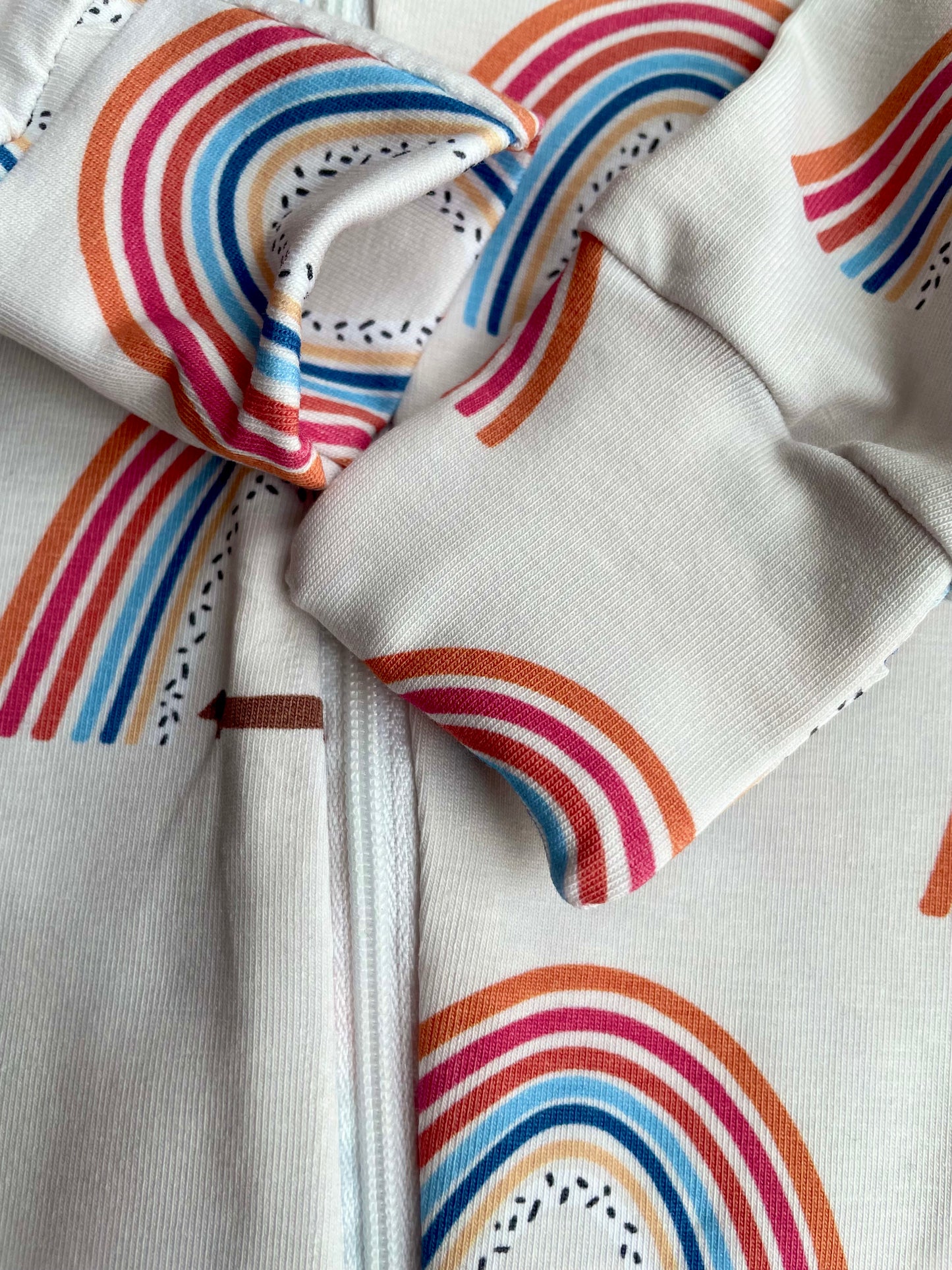 Sausage dog and rainbows  zippy sleepsuit